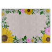 Rustic Sunflower Daisy Floral Pink Snijplank (Voorkant)