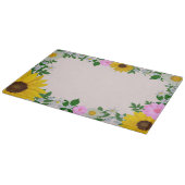 Rustic Sunflower Daisy Floral Pink Snijplank (Hoek)