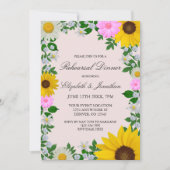 Rustic Sunflower Daisy Floral Rehearsal Dinner Kaart (Voorkant)