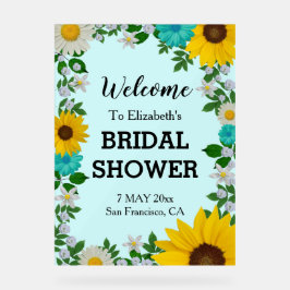 Rustic Sunflower Daisy Floral Vrijgezellenfeest Acryl Bord