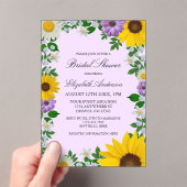 Rustic Sunflower Daisy Floral Vrijgezellenfeest Acryl Uitnodigingen (Insitu (Draagbaar))