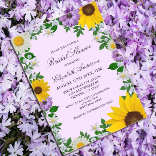 Rustic Sunflower Daisy Floral Vrijgezellenfeest Acryl Uitnodigingen
