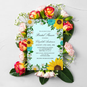 Rustic Sunflower Daisy Floral Vrijgezellenfeest Kaart