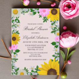 Rustic Sunflower Daisy Floral Vrijgezellenfeest Kaart