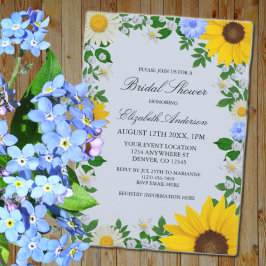 Rustic Sunflower Daisy Floral Vrijgezellenfeest Kaart