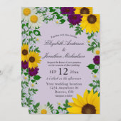 Rustic Sunflower Daisy Floral Wedding Kaart (Voorkant / Achterkant)