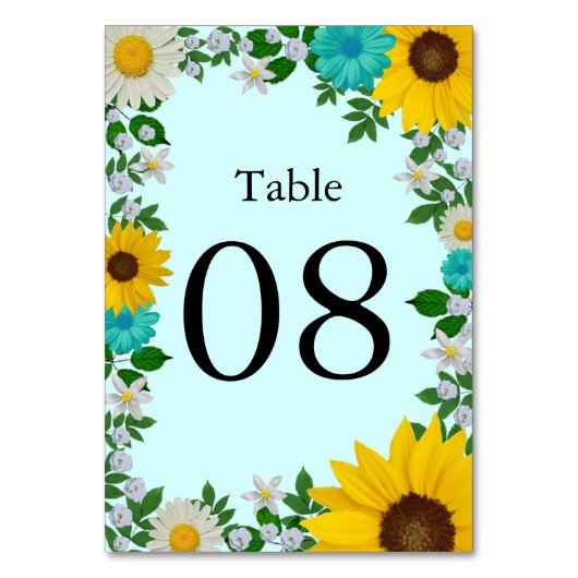 Rustic Sunflower Daisy Floral Wedding Kaart (Voorkant)