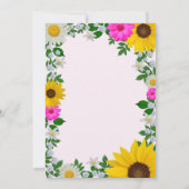 Rustic Sunflower Daisy Floral Wedding Kaart (Achterkant)