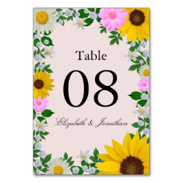 Rustic Sunflower Daisy Floral Wedding Kaart