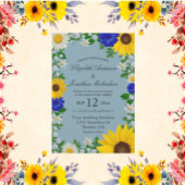 Rustic Sunflower Daisy Floral Wedding Kaart