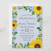 Rustic Sunflower Daisy Floral Wedding Kaart (Voorkant)