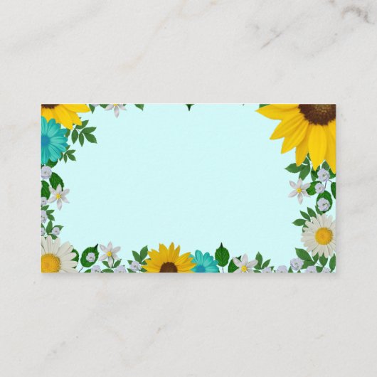 Rustic Sunflower Daisy Floral Wedding Plaatskaartje (Achterkant)