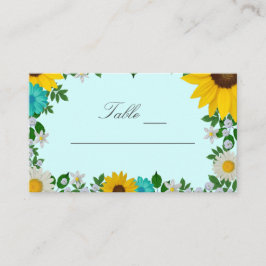 Rustic Sunflower Daisy Floral Wedding Plaatskaartje
