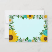 Rustic Sunflower Daisy Floral Wedding RSVP Kaartje (Achterkant)