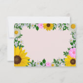 Rustic Sunflower Daisy Floral Wedding RSVP Kaartje (Achterkant)