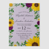 Rustic Sunflower Daisy Floral Wedding Vellum Uitnodigingen (Voorkant)
