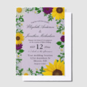 Rustic Sunflower Daisy Floral Wedding Vellum Uitnodigingen (Offset)