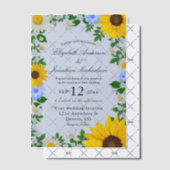 Rustic Sunflower Daisy Floral Wedding Vellum Uitnodigingen (Offset (Uitnodiging))