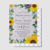 Rustic Sunflower Daisy Floral Wedding Vellum Uitnodigingen (Offset (Uitnodiging))