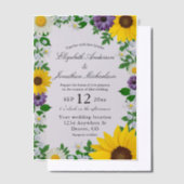 Rustic Sunflower Daisy Floral Wedding Vellum Uitnodigingen (Offset)