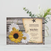 Rustic Sunflower Daisy Sweet 16 Birthday Kaart (Staand voorkant)