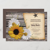 Rustic Sunflower Daisy Sweet 16 Birthday Kaart (Voorkant / Achterkant)