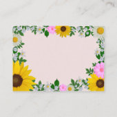 Rustic Sunflower Daisy Wedding Accommodatie Informatiekaartje (Achterkant)