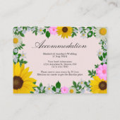 Rustic Sunflower Daisy Wedding Accommodatie Informatiekaartje (Voorkant)