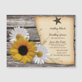 Rustic Sunflower Daisy Wedding Save the Date (Voorkant)