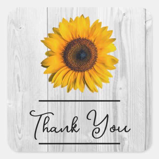 Rustic Sunflower Dank u Sticker (Voorkant)