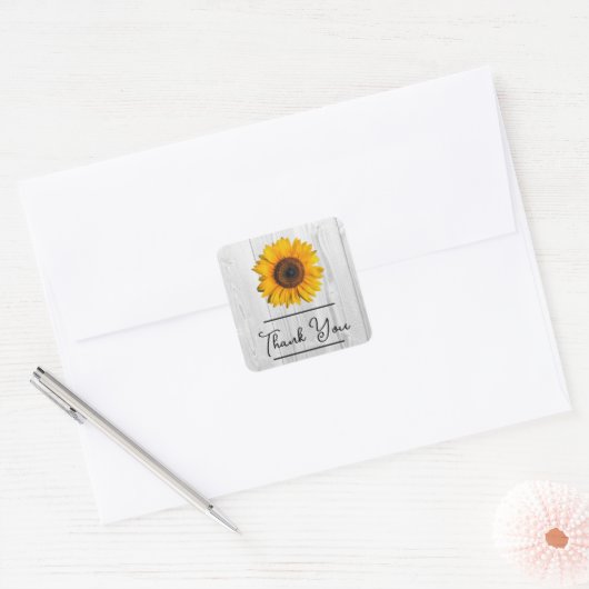 Rustic Sunflower Dank u Sticker (Envelop)