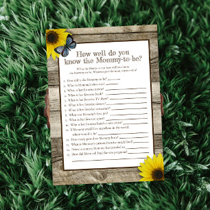 Rustic Sunflower die het beste Baby shower van mam Kaart