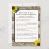 Rustic Sunflower die het beste Baby shower van mam Kaart (Voorkant)
