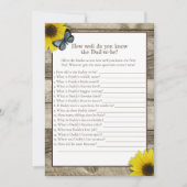 Rustic Sunflower die vader het beste Baby shower k Kaart (Voorkant)