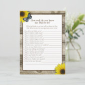 Rustic Sunflower die vader het beste Baby shower k Kaart (Staand voorkant)