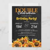 Rustic Sunflower Dubbele feestdag Kaart (Voorkant)