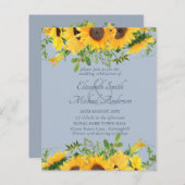 Rustic Sunflower Dusty Blue Thmed Wedding (Voorkant / Achterkant)