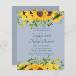 Rustic Sunflower Dusty Blue Thmed Wedding