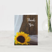 Rustic Sunflower en Barn Wood Wedding Bedankt (Voorkant)