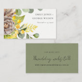 RUSTIC SUNFLOWER EUCALYPTUS FLORA WEDDING WEBSITE VISITEKAARTJE (Voorkant / Achterkant)
