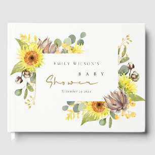 RUSTIC SUNFLOWER EUCALYPTUS FLORAL BABY SHOWER GASTENBOEK