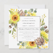 RUSTIC SUNFLOWER EUCALYPTUS FLORAL COUPLY SHOWER KAART (Voorkant)