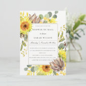 RUSTIC SUNFLOWER EUCALYPTUS FLORAL SHOWER BY MAIL KAART (Staand voorkant)