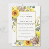 RUSTIC SUNFLOWER EUCALYPTUS FLORAL VRIJGEZELLENFEE KAART (Voorkant)