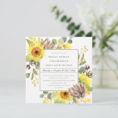 RUSTIC SUNFLOWER EUCALYPTUS FLORAL VRIJGEZELLENFEE KAART (Staand voorkant)