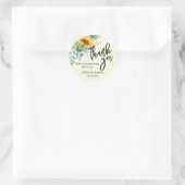 Rustic Sunflower Eucalyptus Greenery Hartelijk dan Ronde Sticker (Tas)
