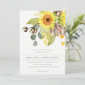 RUSTIC SUNFLOWER EUCALYPTUS PIJNVLOEDING KAART (Staand voorkant)