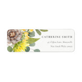 RUSTIC SUNFLOWER EUCALYPTUS PINFLORAAL ADRES ETIKET (Voorkant)