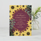 Rustic Sunflower Eucalyptus Wood Watercolor    Kaart (Staand voorkant)