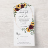 Rustic Sunflower Fall Weddenschap met RSVP All In One Uitnodiging (Binnen)